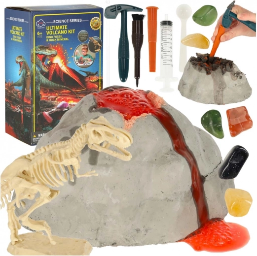 edukačná sada – sopka s dinosaurom a experimentom lávy
