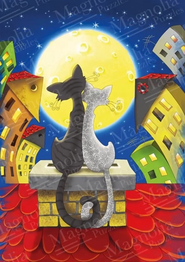 Puzzle mačky na streche 1000 dielikov