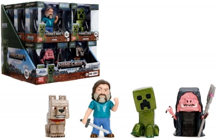 Minecraft Movie kovové zberateľské figúrky 6,5 cm – 4 druhy