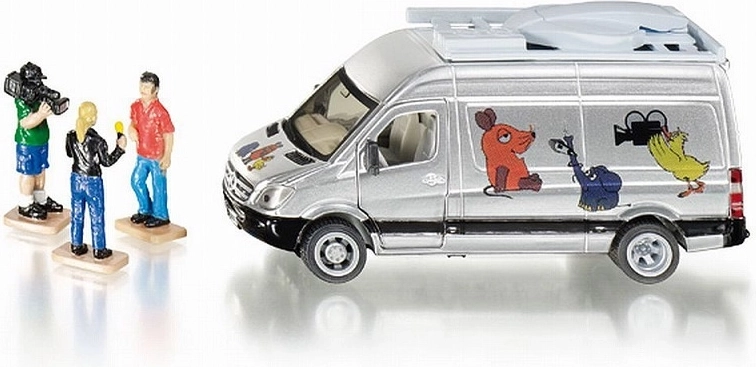 Siku Super Van – prenosový (satelitný) voz Mercedes‑Benz Sprinter 1:50 s príslušenstvom