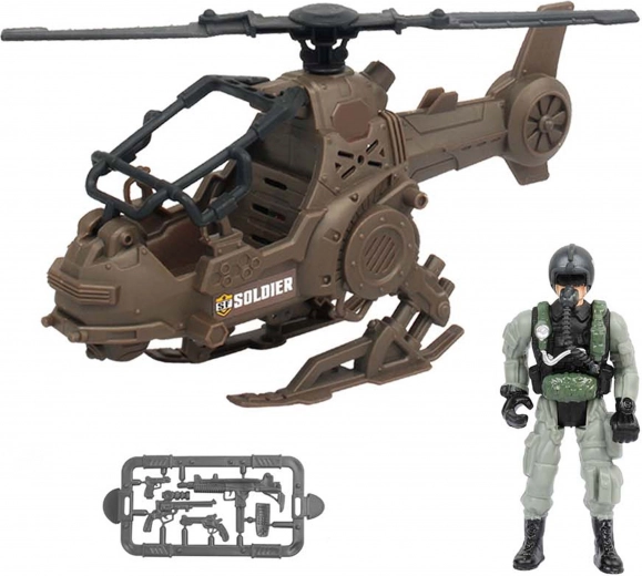 Vojenský vrtuľník s pilotom 23 cm