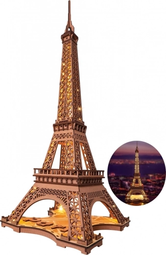 Rolife Noc Eiffelovej veže – 3D drevené puzzle so svetlom