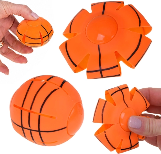 Lietajúci disk-loptička „stlač a hoď“ – elastická hračka do ruky 7 cm
