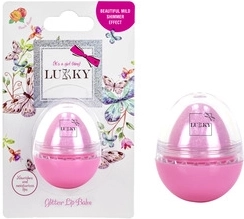 Hydratačný balzam na pery s trblietkami LUKKY – vajíčko, jemne ružový