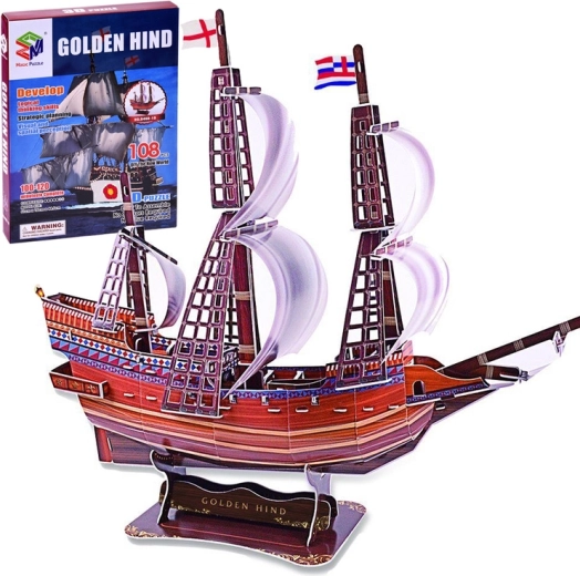 3D puzzle loď Golden Hind, 108 dielikov