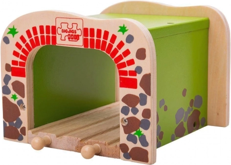 Drevený dvojitý tunel pre vláčiky BIGJIGS RAIL