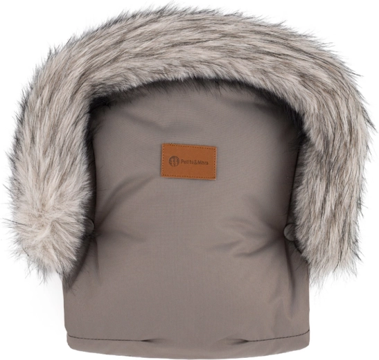 Rukavice na kočík Petite&Mars furry mocha mousse