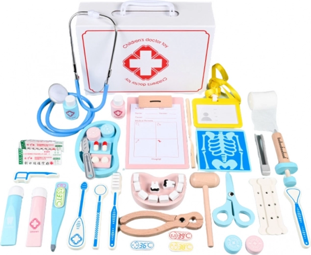 Drevená lekárska sada - 43 prvkov