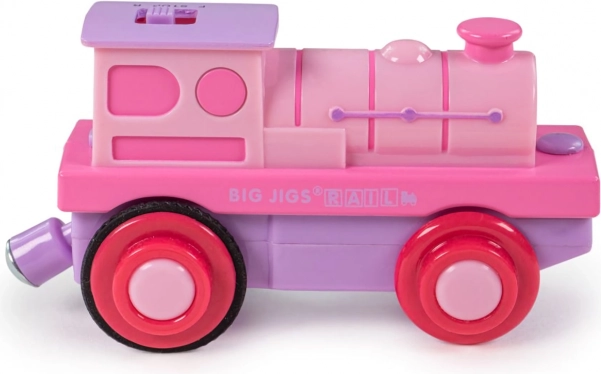 Elektrická lokomotíva Bigjigs Rail ružová