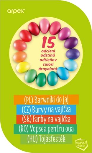 Farby na vajíčka – sada 15 odtieňov