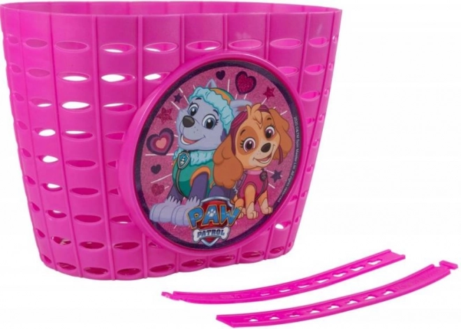 detský košík na bicykel s motívom PAW PATROL – ružový