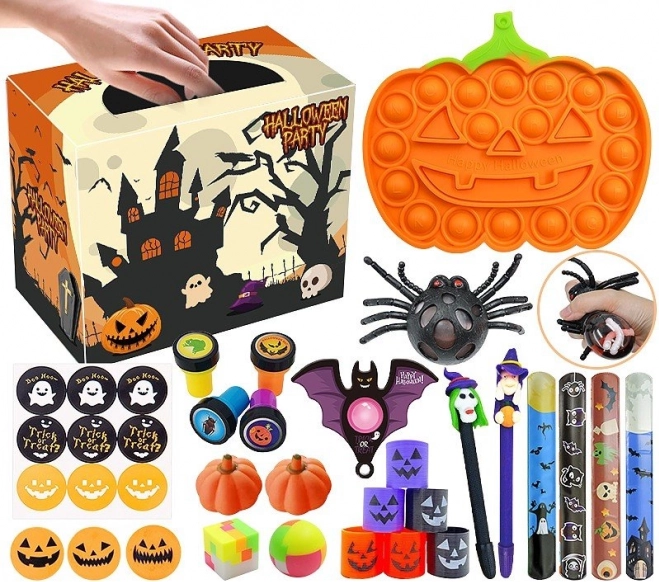 Senzorická antistresová sada halloweenských fidget hračiek a pop it