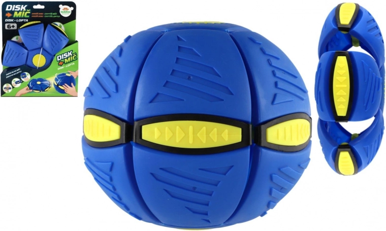 Disk – lopta modrá 22 cm – hádzací disk, ktorý sa mení na loptu