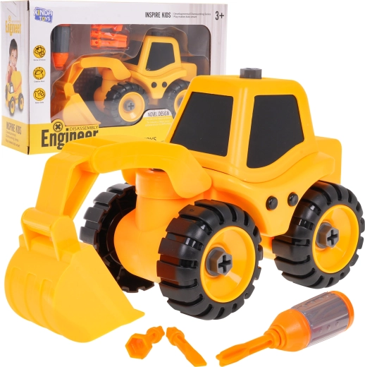 Stavebná miešačka na skladanie pre deti 3+ so skrutkovačom a 3 bitmi – Rýpadlo