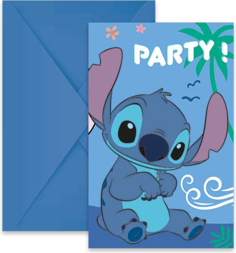 Disney Stitch – pozvánky s obálkami (6 ks)