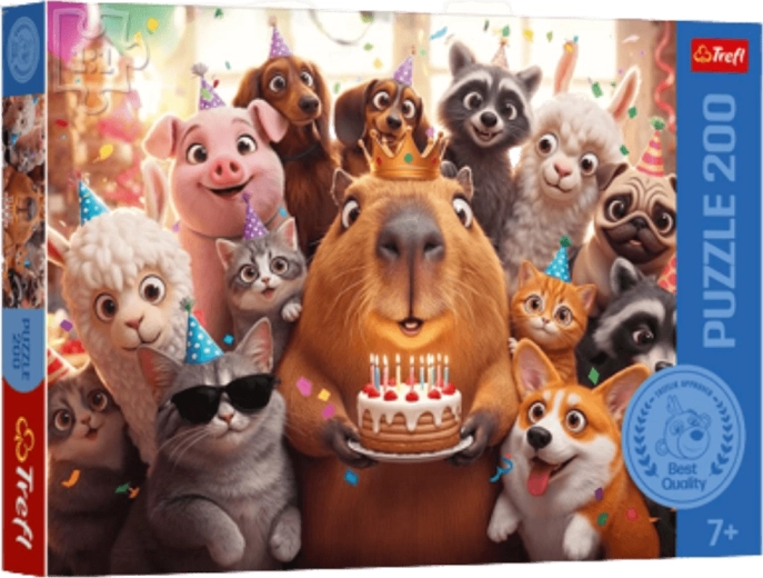 Trefl puzzle kapybara a narodeninová torta (200 dielikov)