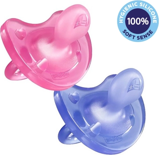 Chicco cumlík Physio Soft celosilikónový pre dievčatá 16–36 m, 2 ks