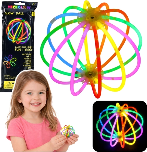 Dvojitý svietiaci náramok s motýlikom Neon Glow 20 cm