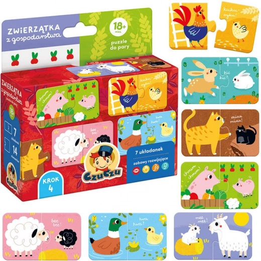 Puzzle na rozpoznanie zvieratiek z farmy