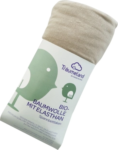 Träumeland prestieradlo z bio bavlny s elastanom 40 × 90 cm taupe