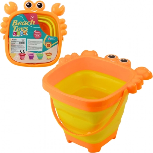 Skladacie silikónové vedro krab – oranžové