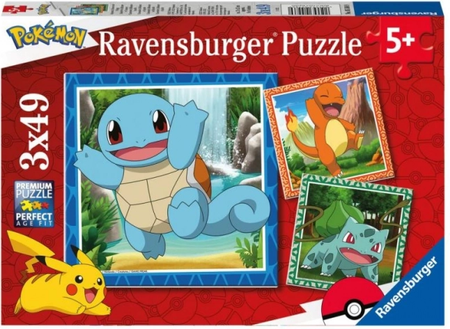 Ravensburger puzzle Pokémon 3x49 dielikov