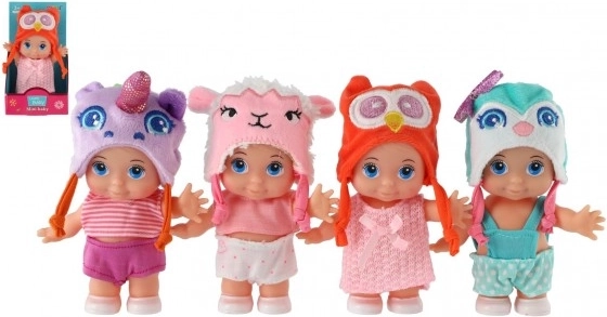 Bábika Mini Baby s čiapočkou zvieratka 15 cm