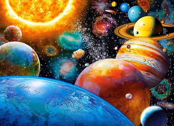 Puzzle planéty a ich mesiace 300 dielikov