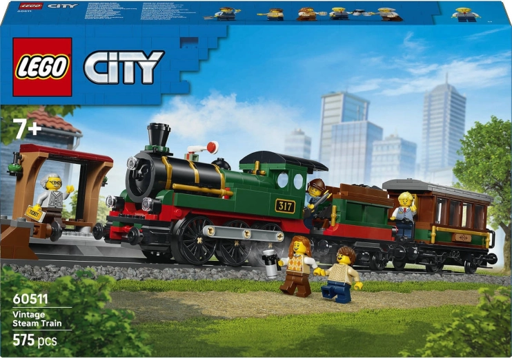 LEGO City Retro vlak s parnou lokomotívou
