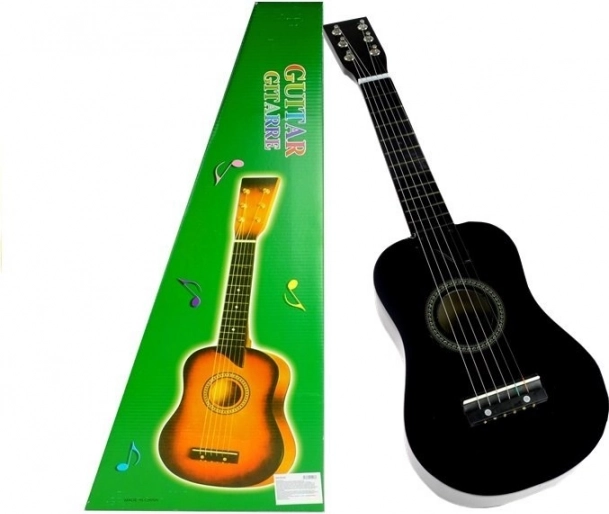 Klasická Drevená Gitara s Trsátkom Čierna 60 cm