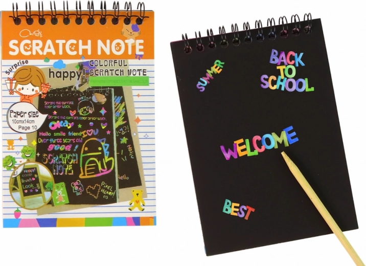 Stierací notes pre deti oranžový
