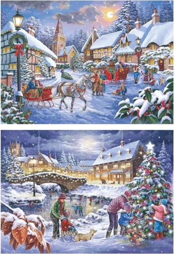 Puzzle House of Puzzles Vianoce sa blížia, 2 × 500 veľkých dielikov