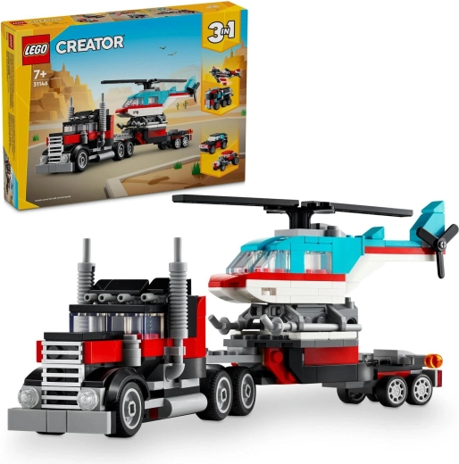 LEGO Creator nákladné auto s plošinou a helikoptérou