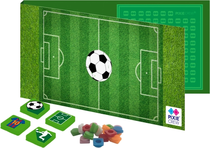 Pixie Crew pohľadnica a blahoželanie s darčekom vo vnútri futbal