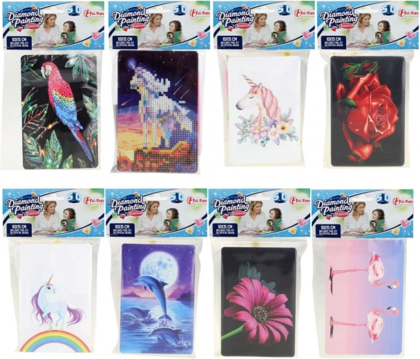 Diamantové maľovanie – kreatívna sada s doplnkami, mix motívov
