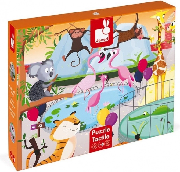 JANOD Hmatové puzzle Deň v ZOO 20 dielikov