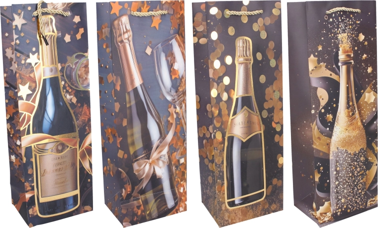 Darčeková taška na fľašu M 35 × 12 × 9 cm Celoročná - 1 kus