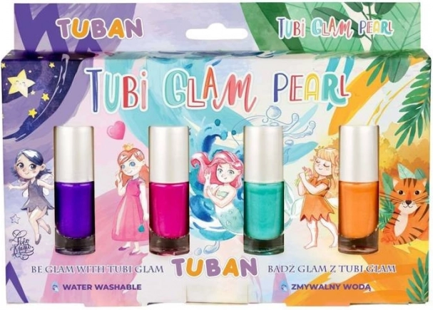 Lak na nechty Tubi Glam sada 4 ks - perleťový