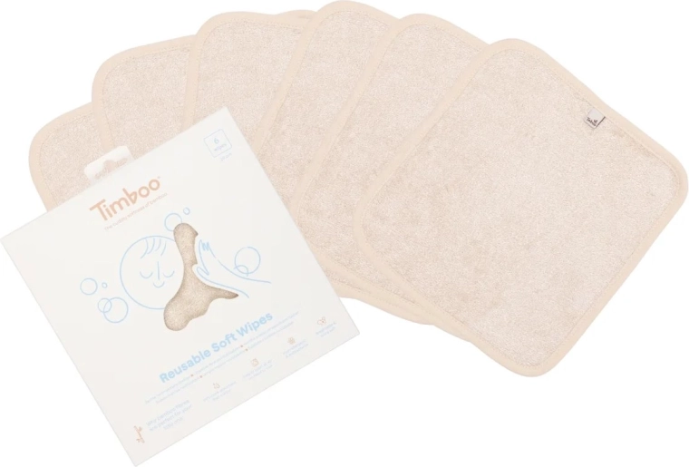 Timboo opakovane použiteľné mäkké obrúsky Frosted Almond (6 ks)