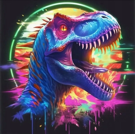 Norimpex diamantové maľovanie neónový T-Rex 30 × 40 cm - 1 kus