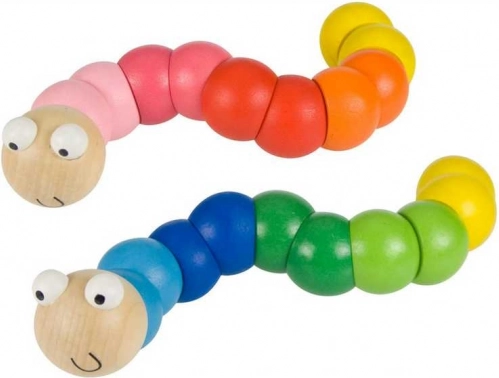 Bigjigs Toys farebný drevený červík modrý