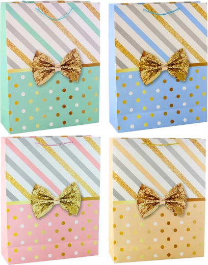 Veľká darčeková taška so zlatou mašľou