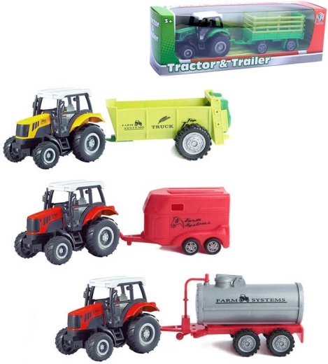 Kovový poľnohospodársky traktor s prívesom 23 cm so spätným chodom – 1 sada