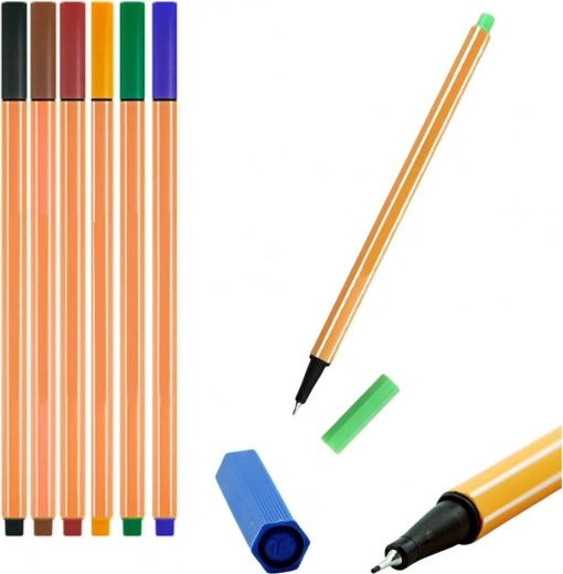 Sada farebných linerov LEAN, šírka 0,4 mm, 6 ks