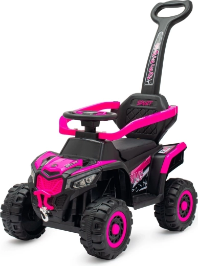 Detské elektrické odrážadlo s vodiacou tyčou ružové BABY MIX Ruggy