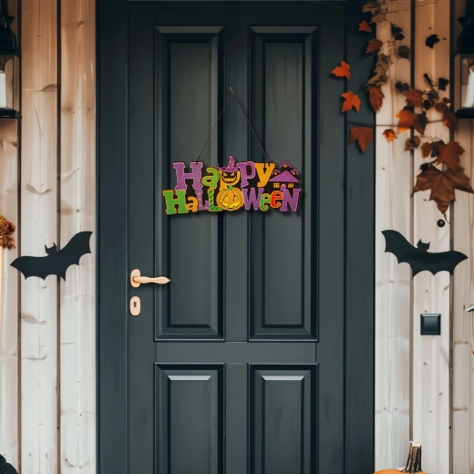 Závesná halloweenska dekorácia Happy Halloween 42,5 × 18 cm
