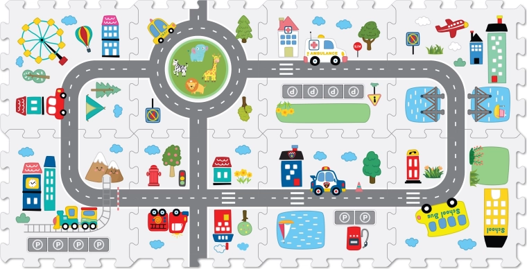 Penové puzzle cesty 8 ks