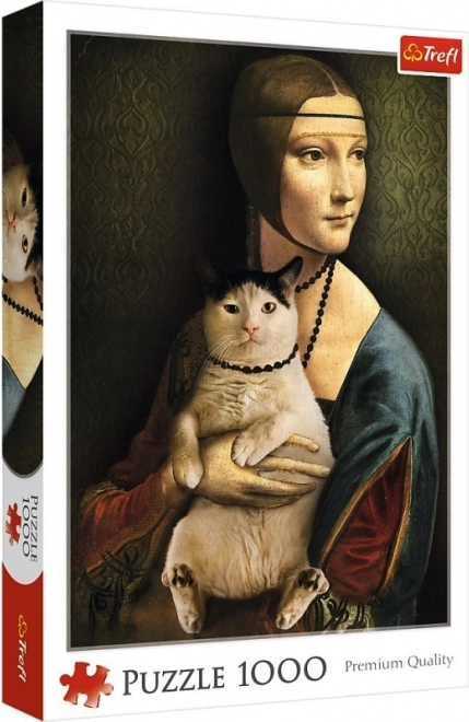 Puzzle 1000 dielikov Dáma s mačkou