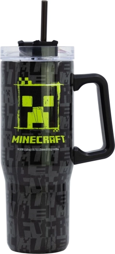 Minecraft Squared Pattern – izolovaná XL turistická fľaša z nehrdzavejúcej ocele 940 ml