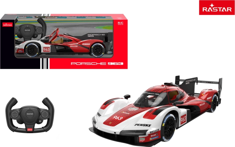 Rastar diaľkovo ovládané auto Porsche 963 LMDh 1:14 červené